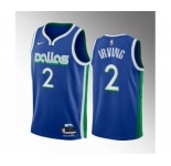 Men's Dallas Mavericks #2 Kyrie Irving Blue City Edition Stitched Basketball Jersey