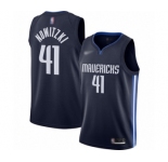 Men's Dallas Mavericks #41 Dirk Nowitzki Authentic Navy Finished Basketball Jersey - Statement Edition