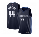 Men's Dallas Mavericks #44 Justin Jackson Authentic Navy Finished Basketball Jersey - Statement Edition