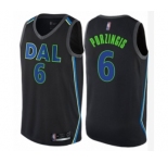 Men's Dallas Mavericks #6 Kristaps Porzingis Authentic Black Basketball Jersey - City Edition