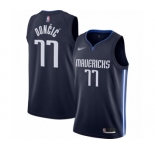 Men's Dallas Mavericks #77 Luka Doncic Authentic Navy Finished Basketball Jersey - Statement Edition