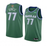 Men's Dallas Mavericks #77 Luka Doncic Green 2024 Finals Classic Edition Stitched Basketball Jersey