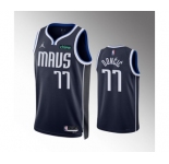 Men's Dallas Mavericks #77 Luka Doncic Navy Statement Edition Stitched Basketball Jersey