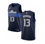 Men's Nike Dallas Mavericks #13 Jalen Brunson Swingman Navy Blue NBA Jersey Statement Edition