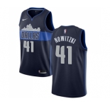 Men's Nike Dallas Mavericks #41 Dirk Nowitzki Authentic Navy Blue NBA Jersey Statement Edition