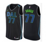Men's Nike Dallas Mavericks #77 Luka Doncic Authentic Black NBA Jersey - City Edition