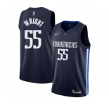 Women's Dallas Mavericks #55 Delon Wright Swingman Navy Finished Basketball Jersey - Statement Edition