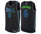Women's Dallas Mavericks #6 Kristaps Porzingis Swingman Black Basketball Jersey - City Edition