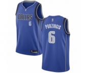 Women's Dallas Mavericks #6 Kristaps Porzingis Swingman Royal Blue Basketball Jersey - Icon Edition