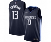 Youth Dallas Mavericks #13 Jalen Brunson Swingman Navy Finished Basketball Jersey - Statement Edition