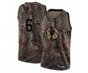 Youth Dallas Mavericks #6 Kristaps Porzingis Swingman Camo Realtree Collection Basketball Jersey