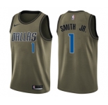 Youth Nike Dallas Mavericks #1 Dennis Smith Jr. Swingman Green Salute to Service NBA Jersey