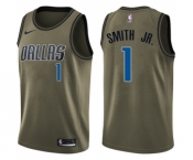 Youth Nike Dallas Mavericks #1 Dennis Smith Jr. Swingman Green Salute to Service NBA Jersey