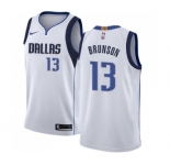Youth Nike Dallas Mavericks #13 Jalen Brunson Swingman White NBA Jersey - Association Edition
