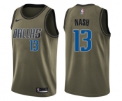 Youth Nike Dallas Mavericks #13 Steve Nash Swingman Green Salute to Service NBA Jersey
