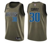Youth Nike Dallas Mavericks #30 Seth Curry Swingman Green Salute to Service NBA Jersey