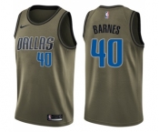 Youth Nike Dallas Mavericks #40 Harrison Barnes Swingman Green Salute to Service NBA Jersey