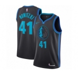 Youth Nike Dallas Mavericks #41 Dirk Nowitzki Swingman Charcoal NBA Jersey - City Edition