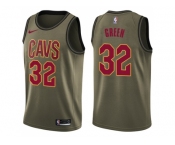 Men Nike Cleveland Cavaliers #32 Jeff Green Green Salute to Service NBA Swingman Jersey