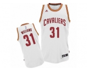 Men's Adidas Cleveland Cavaliers #31 Deron Williams Swingman White Home 2016 The Finals Patch NBA Jersey