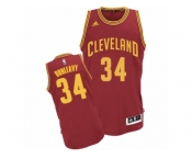 Men's Adidas Cleveland Cavaliers #34 Mike Dunleavy Swingman Wine Red Road NBA Jersey