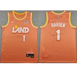 Men's Cleveland Cavaliers #1 James Harden Orange 2025-26 City Edition Stitched Jersey