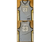Men's Cleveland Cavaliers #23 LeBron James Gray City Edition Stitched Basketball Jersey