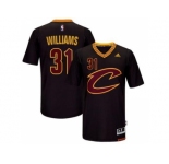 Men's Cleveland Cavaliers #31 Deron Williams adidas Black Sleeved Player Swingman Jersey