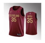 Men's Cleveland Cavaliers #35 Isaac Okoro Wine Icon Edition Stitched Basketball Jersey