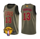 Men's Nike Cleveland Cavaliers #13 Tristan Thompson Swingman Green Salute to Service 2018 NBA Finals Bound NBA Jersey