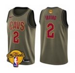 Men's Nike Cleveland Cavaliers #2 Kyrie Irving Swingman Green Salute to Service 2018 NBA Finals Bound NBA Jersey