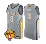 Men's Nike Cleveland Cavaliers #3 George Hill Authentic Gray 2018 NBA Finals Bound NBA Jersey - City Edition