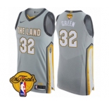 Men's Nike Cleveland Cavaliers #32 Jeff Green Authentic Gray 2018 NBA Finals Bound NBA Jersey - City Edition