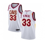 Men's Nike Cleveland Cavaliers #33 Shaquille O'Neal Authentic White Home NBA Jersey - Association Edition