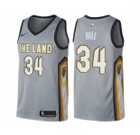 Men's Nike Cleveland Cavaliers #34 Tyrone Hill Swingman Gray NBA Jersey - City Edition