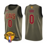 Youth Nike Cleveland Cavaliers #0 Kevin Love Swingman Green Salute to Service 2018 NBA Finals Bound NBA Jersey
