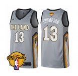Youth Nike Cleveland Cavaliers #13 Tristan Thompson Swingman Gray 2018 NBA Finals Bound NBA Jersey - City Edition