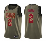 Youth Nike Cleveland Cavaliers #2 Kyrie Irving Swingman Green Salute to Service NBA Jersey