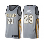 Youth Nike Cleveland Cavaliers #23 LeBron James Swingman Gray NBA Jersey - City EditionYouth Nike Cleveland Cavaliers #23 LeBron James Swingman Gray NBA Je