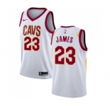 Youth Nike Cleveland Cavaliers #23 LeBron James Swingman White Home NBA Jersey - Association Edition