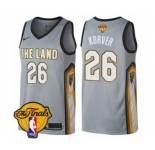 Youth Nike Cleveland Cavaliers #26 Kyle Korver Swingman Gray 2018 NBA Finals Bound NBA Jersey - City Edition