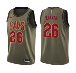 Youth Nike Cleveland Cavaliers #26 Kyle Korver Swingman Green Salute to Service NBA Jersey