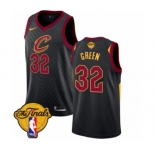 Youth Nike Cleveland Cavaliers #32 Jeff Green Authentic Black 2018 NBA Finals Bound NBA Jersey Statement Edition