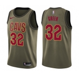 Youth Nike Cleveland Cavaliers #32 Jeff Green Swingman Green Salute to Service NBA Jersey