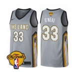 Youth Nike Cleveland Cavaliers #33 Shaquille O'Neal Swingman Gray 2018 NBA Finals Bound NBA Jersey - City Edition
