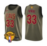 Youth Nike Cleveland Cavaliers #33 Shaquille O'Neal Swingman Green Salute to Service 2018 NBA Finals Bound NBA Jersey