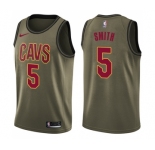 Youth Nike Cleveland Cavaliers #5 J.R. Smith Swingman Green Salute to Service NBA Jersey