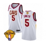 Youth Nike Cleveland Cavaliers #5 J.R. Smith Swingman White 2018 NBA Finals Bound NBA Jersey - Association Edition
