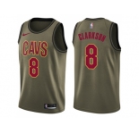 Youth Nike Cleveland Cavaliers #8 Jordan Clarkson Green Salute to Service NBA Swingman Jersey