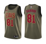 Youth Nike Cleveland Cavaliers #81 Jose Calderon Swingman Green Salute to Service NBA Jersey
